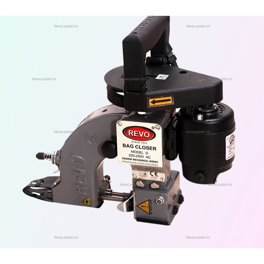 Heavy Duty Revo Model D Portable Bag Closer Sewing Machine, single needle chain-stitch seam. With NO OIL PUMP.